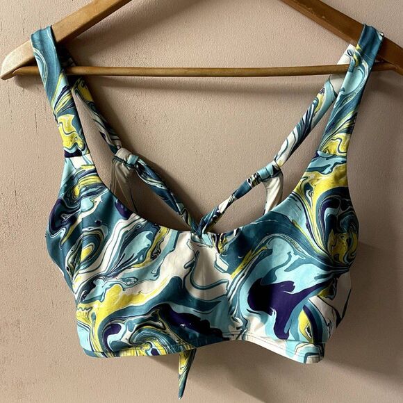 ModCloth Blue Marble Swirl Swim Top Size XL EUC - Picture 9 of 12